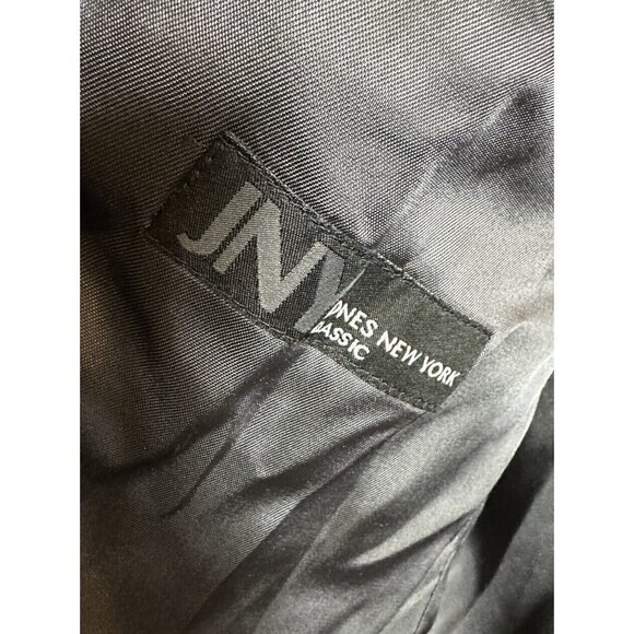 Jones New York Mens 2 Button Pure Wool Blazer Jacket Charcoal Blk Pin sz 44 - Picture 3 of 5